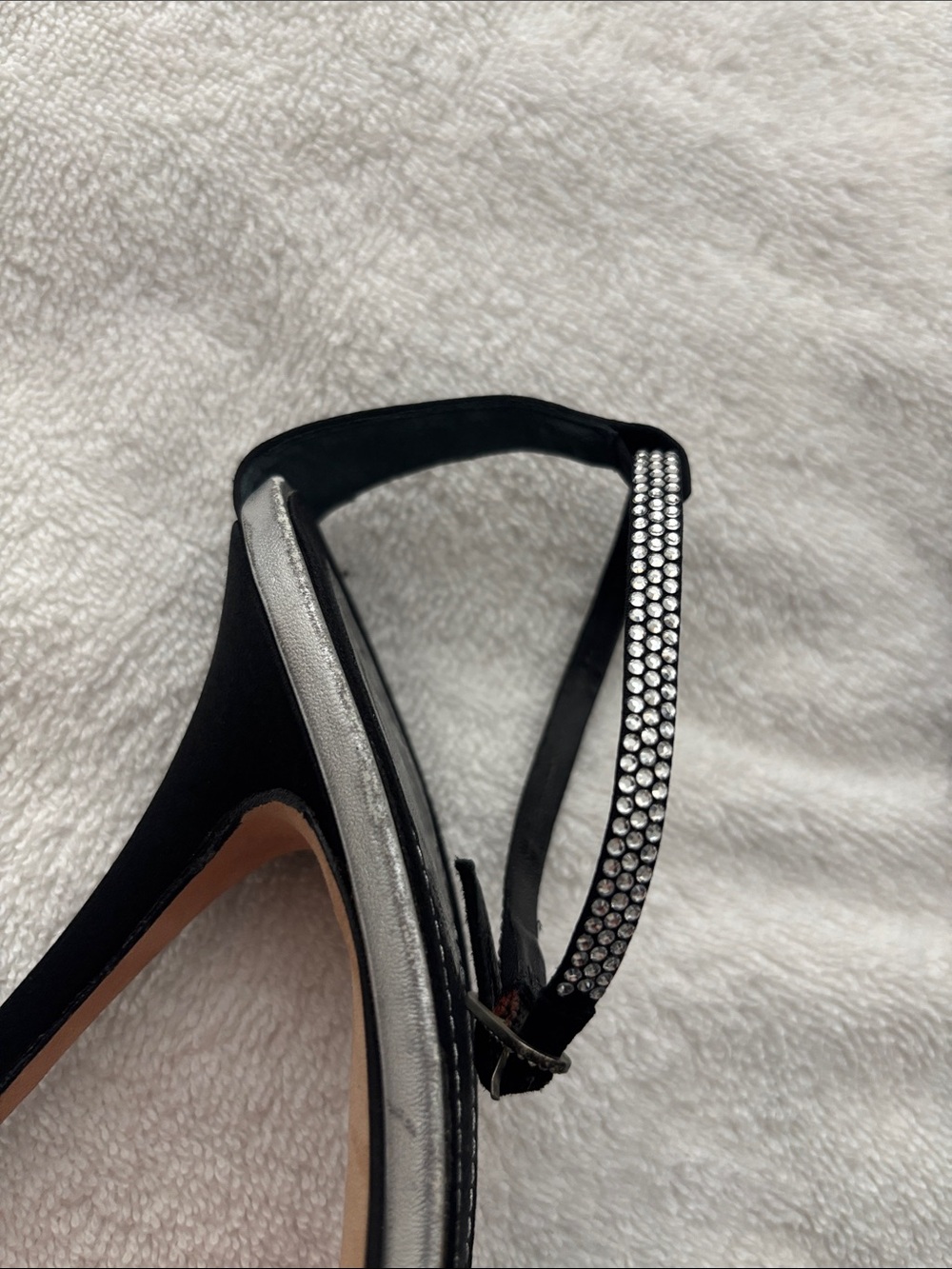 Rene Caovilla Satin Rhinestone Strappy Heels - Picture 17 of 17